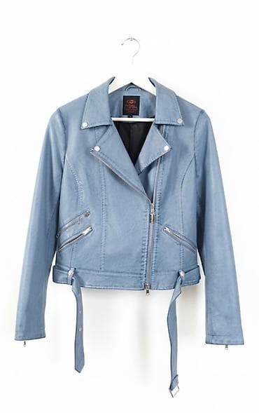 ботам: Женская куртка‑косуха цвета деним (небесно‑голубой). - Классический — 1