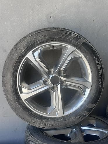 Колеса в сборе 215 / 55 / R 17, Лето, Б/у, Комплект, Легковые, Литые, отверстий - 5
