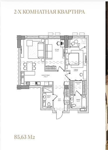 2 комнаты, 86 м², Асанбай мкр Элитка, 5 этаж, ПСО (под самоотделку) at lalafo.kg 2 комнаты, 86 м², Асанбай мкр Элитка, 5 этаж, ПСО (под самоотделку)