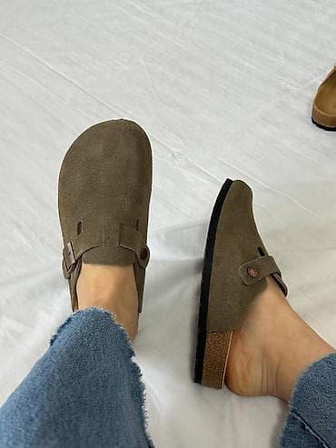 Замшевые сабо Birkenstock Boston Классическая модель клогов