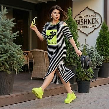 Повседневное платье, Лето, Длинная модель, Лен, Сарафан, 2XL, 3XL, 4XL