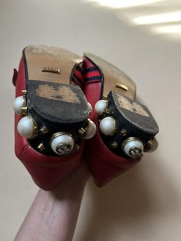 кеды gucci: Лоферы, 38, Gucci, Б/у, цвет - Красный, Самовывоз — 4