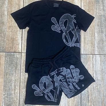 nike tech flecee: Syna world summer set Размер : M,L - Цвет: черный - Дизайн: крупный — 2