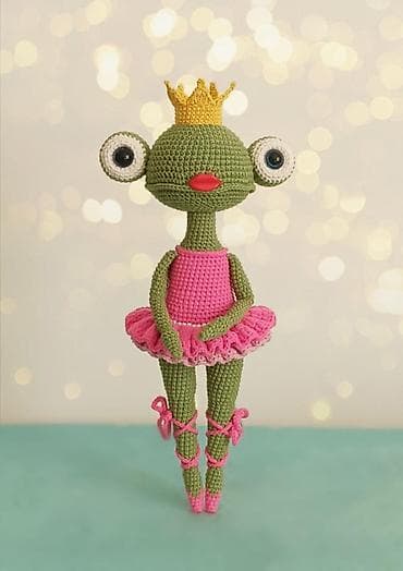 Үй жана бакча үчүн башка буюмдар: Вязаная крючком игрушка «Лягушка-балерина» - Аммигуруми из мягкой — 1