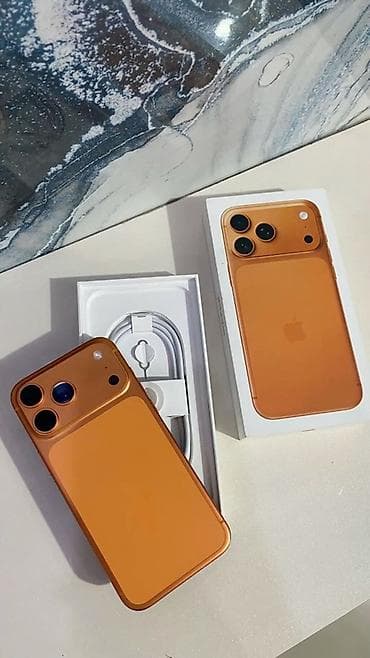 IPhone 17 Pro Max, Новый, 256 ГБ, Оранжевый, Защитное стекло, Коробка, 100 %