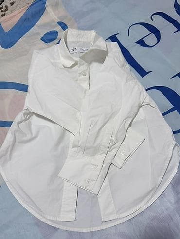 Детская белая рубашка ZARA. - Размер: 6–7 лет (рост 120 см). - Крой at lalafo.kg Детская белая рубашка ZARA. - Размер: 6–7 лет (рост 120 см). - Крой