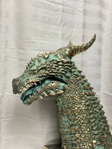 дракон: Бронзовые головы драконов. Тонировка римская патина (зелёная) Высота — 10