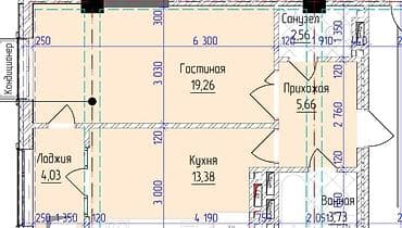 1 комната, 48 м², Элитка, 4 этаж, Готовая ПСО (под самоотделку)