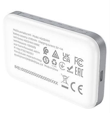 мини вайфай: Hoco. HI41, Wi-Fi 6 роутер, поддержка микро-сим карт, 2.4G — 6