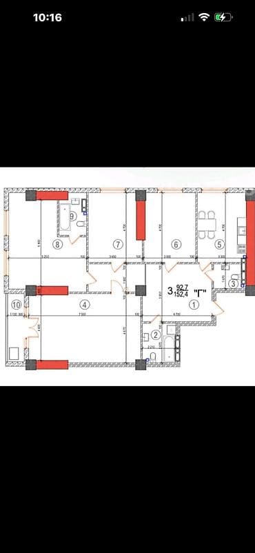 Недвижимость: 4 комнаты, 152 м², Элитка, 9 этаж, ПСО (под самоотделку) — 2