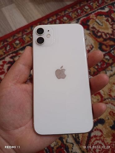 11 iphone: IPhone 11, Б/у, 128 ГБ, Белый, 75 % — 1