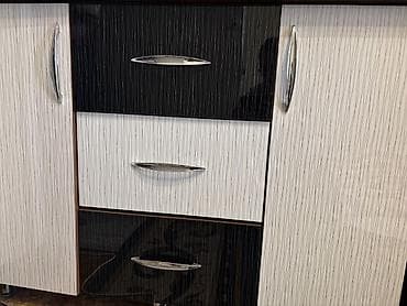 кухонные шкафы напольные: Тумба для кухни, Б/у, Без мойки, Напольная, цвет - Черный — 1