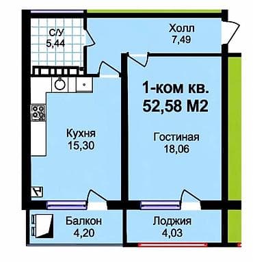 180: 1 комната, 52 м², Технопарк 108 серия, 7 этаж, ПСО (под самоотделку) — 2