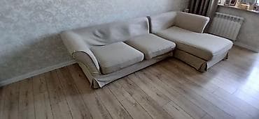 чехол на угловой диван: Угловой диван, C подушками, Трехместный — 6