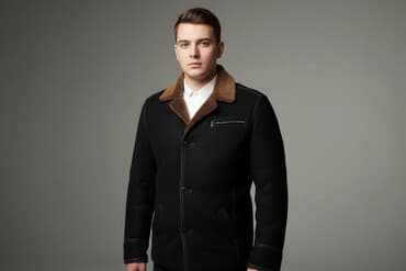 жилетка из овчины: Дубленка мужская. Temer leather размер M, 100% мех ягненка — 1