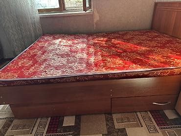 Двуспальная кровать, С ящиком для хранения, длина - 200 см