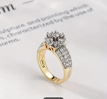 Золотые украшения: Набор ювелирных украшений: серьги и кольцо с эффектным сиянием - — 2