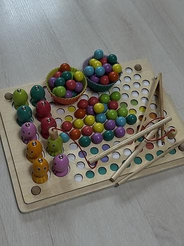 бур рыболовный: Деревянная развивающая игра «Рыбалка и сортировка шариков» 3+ — 2