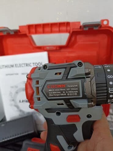 строительные инструменты продажа: Аккумуляторная дрель-шуруповерт БЕЗ ЩЁТОЧНЫЙ Crown серого и красного — 2