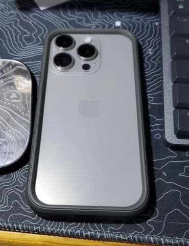 кронштейн для планшета: IPhone 15 Pro, Б/у, 128 ГБ, Natural Titanium, Зарядное устройство, Защитное стекло, Чехол, 85 % — 1