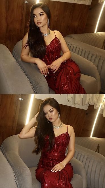 атласная юбка черная: Вечернее платье, Русалка, Длинная модель, Без рукавов, С пайетками, Стразы, S — 4