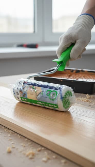 набор ключей чемодан: Малярный валик АКОР «Работы по дереву» в сборе - Тип: валик с — 1