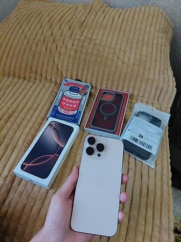 appl 11: IPhone 16 Pro Max, Б/у, 256 ГБ, Desert Titanium, Защитное стекло, Чехол, Коробка, 91 % — 1