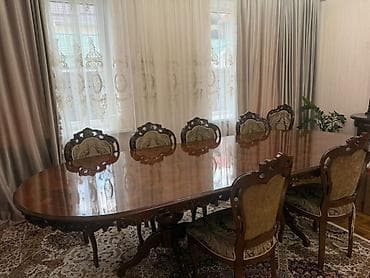 итальянский стол: Стол и стул для зала, Б/у, Самовывоз, цвет - Коричневый — 2