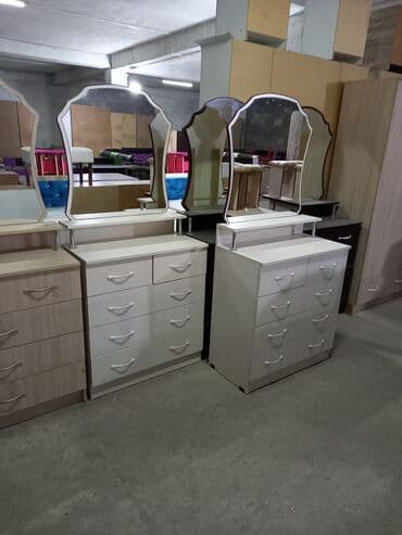 Комод для одежды, Новый, С зеркалом, ЛДСП, цвет - Бежевый, Бесплатная доставка at lalafo.kg Комод для одежды, Новый, С зеркалом, ЛДСП, цвет - Бежевый, Бесплатная доставка