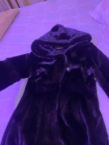 second hend: Шуба, Норка, По колено, С капюшоном, S, M — 2