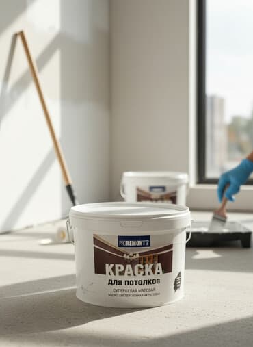 национал краска: Краска для потолков Proremontt, супербелая, матовая — 1