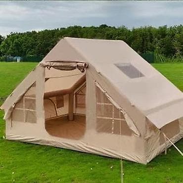 пала: Просторная туристическая палатка «домик» бежевого цвета - Размеры — 2