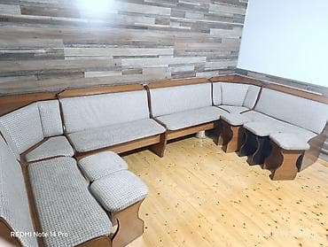 Офис эмереги: Ашкана үчүн жумшак бурчек, Жыгач, түсү - Саргыч боз — 2