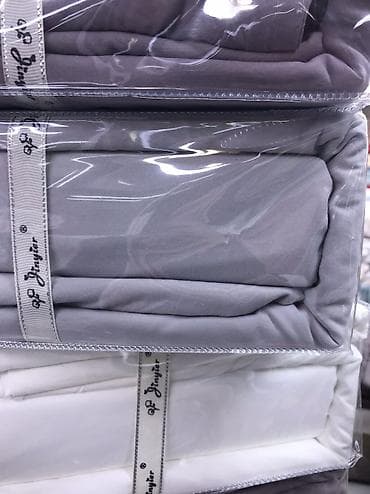 спальн: Комплект постельного белья 100% хлопок однотонный цвет, Queen size (на — 9