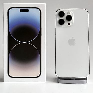 iphone 14 pro бу: IPhone 14 Pro, Б/у, 256 ГБ, Matte Silver, Чехол, Коробка, 80 % — 1