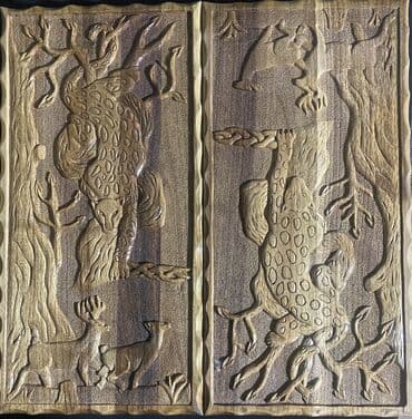 Резные нарды из массива дерева (дуб/Орех по фактуре), ручная работа