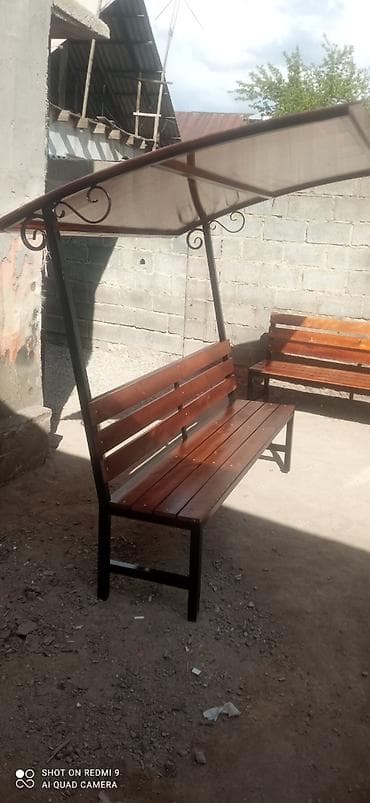 скамейки уличные: Скамейка Металл, Со спинкой, С крышей — 1