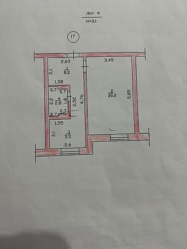 1 комната, 37 м², 5 мкр Индивидуалка, 3 этаж — 1