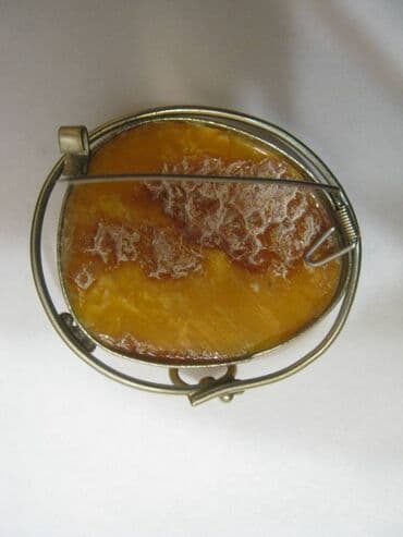 Свадебные платья: Брошь. Натуральный балтийский пейзажный желтый янтарь. Максимальные — 2