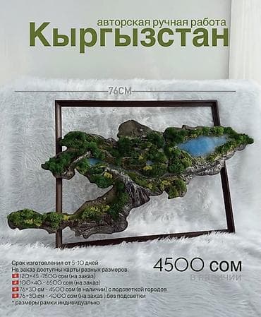 географическая карта мира: Панно из стабилизированного мха Превратите ваш интерьер в — 1