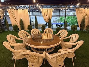 алюкобонд ош: Комплект садовой мебели, Стол, Ротанг — 2