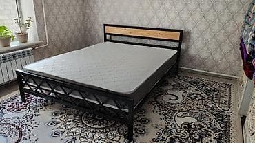 Кровать стиле лофт на заказ Металлическая кровать с деревянной