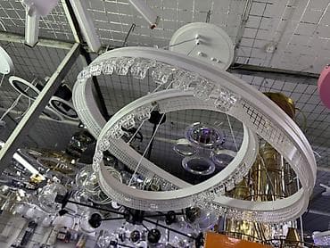 Подвесной светодиодный светильник с двойными кольцами и декоративными