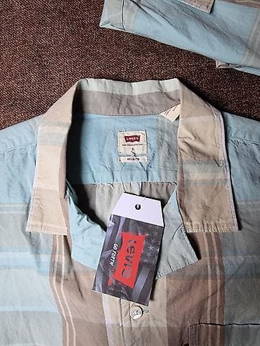 футболка levis мужская: LEVI'S рубашка с коротким рукавом HOВАЯ - Линейка: Relaxed (свободный — 1