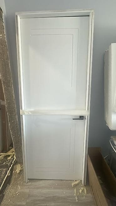 секционные ворота: Межкомнатные двери, комплект - Цвет: белый матовый. - Дизайн полотна — 1