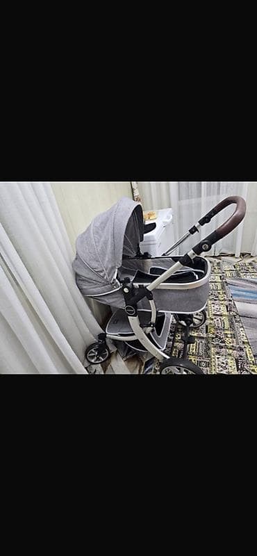 коляски для ребенка: Детская коляска-люлька, универсальная, серого цвета. Особенности: - — 1