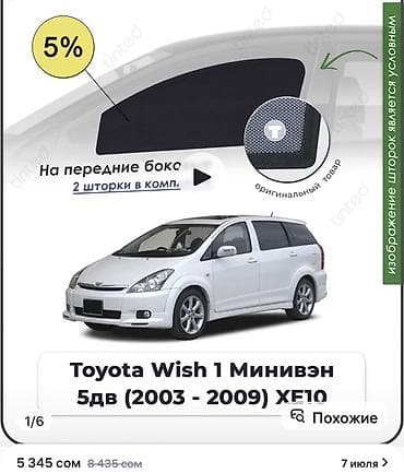 авто шторы: Модель: Комплект шторок на передние боковые стекла для Toyota Wish 1 — 1