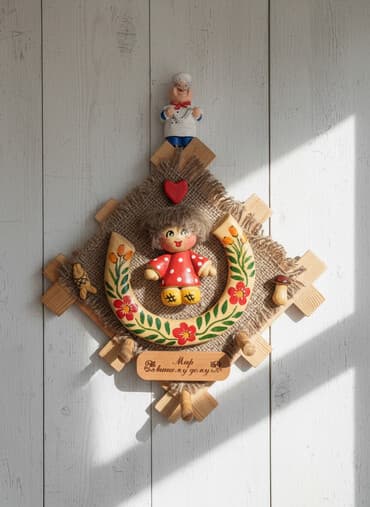 "Домовенок" 21/21 см. Вешалка для полотенец. Ручная работа at lalafo.kg "Домовенок" 21/21 см. Вешалка для полотенец. Ручная работа