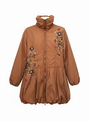 лининг куртка: Стильная демисезонная куртка-пальто с вышивкой. Продаю очень — 1