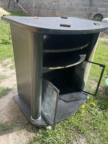 подставка книг: Тумба и подставка для телевизора, Напольная, ЛДСП, цвет - Черный — 1